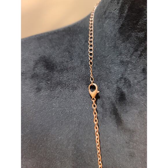 Women's Long Chain Necklace With Brown Donut Pendant And Lobster Clasp Lock - Picture 5 of 5